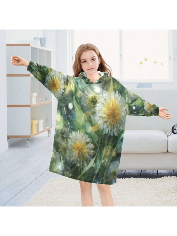 Wearable Blanket Hoodie Fashion Pastel Dragon's Bubbly Fantasy Home Wear