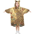 thumbnail image 1 of BZSMCE Wearable Blanket Hoodie Fashion Golden Blooms and Spots Home Wear, 1 of 7