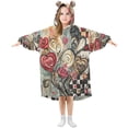 thumbnail image 1 of BZSMCE Wearable Blanket Hoodie Fashion Heart Blooms Home Wear, 1 of 7