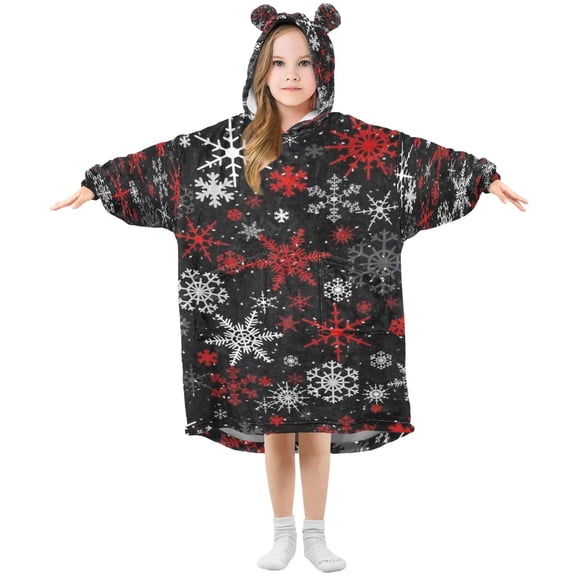 BZSMCE Wearable Blanket Hoodie Fashion Nocturnal Snowflake Fiesta Home Wear