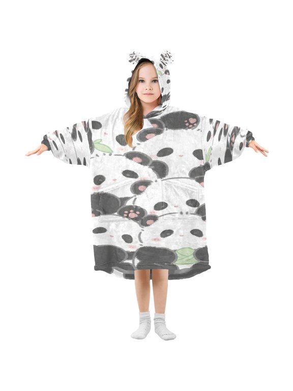 Wearable Blanket Hoodie Fashion Panda Group Carnival Home Wear