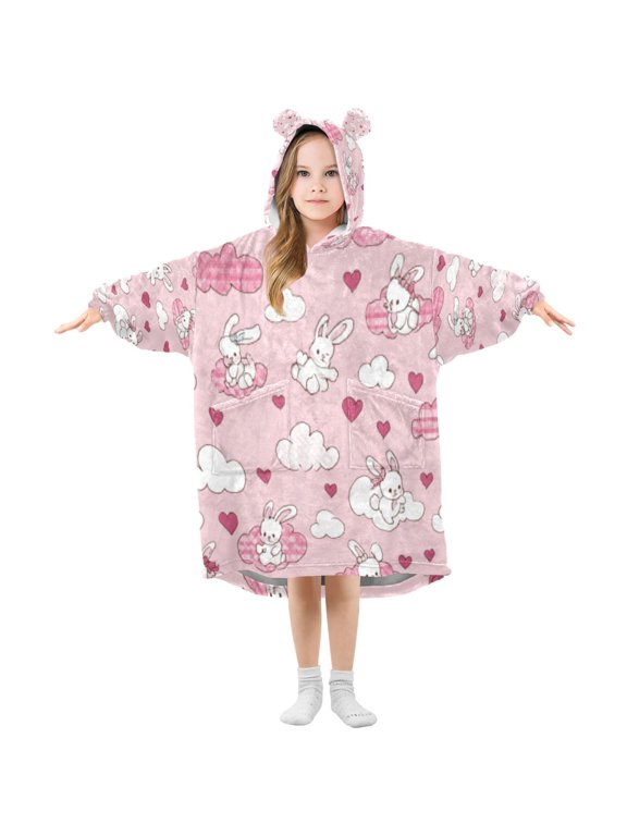 BZSMCE Wearable Blanket Hoodie Fashion Rabbit Love Cloud Burst Home Wear