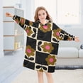 thumbnail image 1 of BZSMCE Wearable Blanket Hoodie Fashion Retro Floral Checkerboard Home Wear, 1 of 7