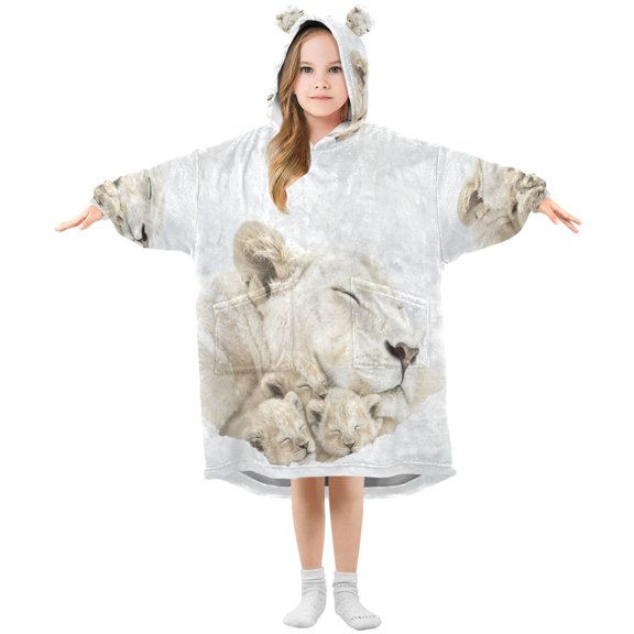 BZSMCE Wearable Blanket Hoodie Fashion Snowy Embrace Home Wear