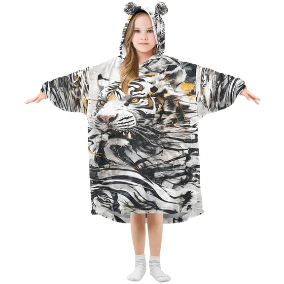 BZSMCE Wearable Blanket Hoodie Fashion Tiger Rising Home Wear
