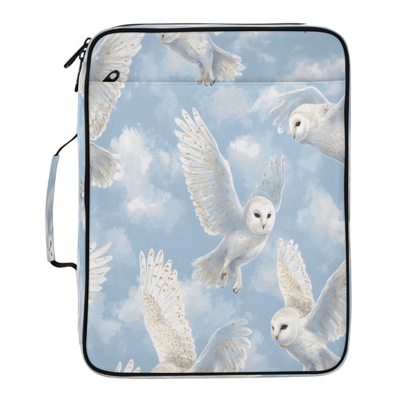 BZSMCE White Owl Cloud Pattern Pattern Water-Resistant Filing Folder Binder Organizer Keeper 1.2 Inch 3-Ring 7-Pocket Expanding File