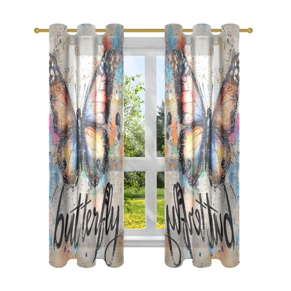 BZSMCE Window Curtain Panels Fashion Blueberry Burst Printed 63x42in/63x52in