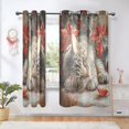 thumbnail image 1 of BZSMCE Window Curtain Panels Fashion Cat with Poinsettias Printed 63x42in/63x52in, 1 of 7