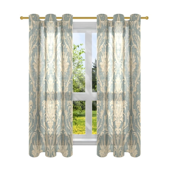 BZSMCE Window Curtain Panels Fashion Classic Floral Motif in Soft Tones Printed 63x42in/63x52in