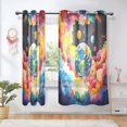 thumbnail image 1 of BZSMCE Window Curtain Panels Fashion Cosmic Harmony Printed 63x42in/63x52in, 1 of 7