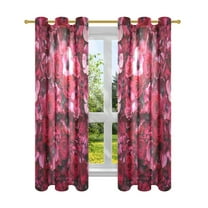 BZSMCE Window Curtain Panels Fashion Crimson Cascade Printed 63x42in/63x52in