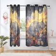 thumbnail image 1 of BZSMCE Window Curtain Panels Fashion Dreamland Cat Printed 63x42in/63x52in, 1 of 7