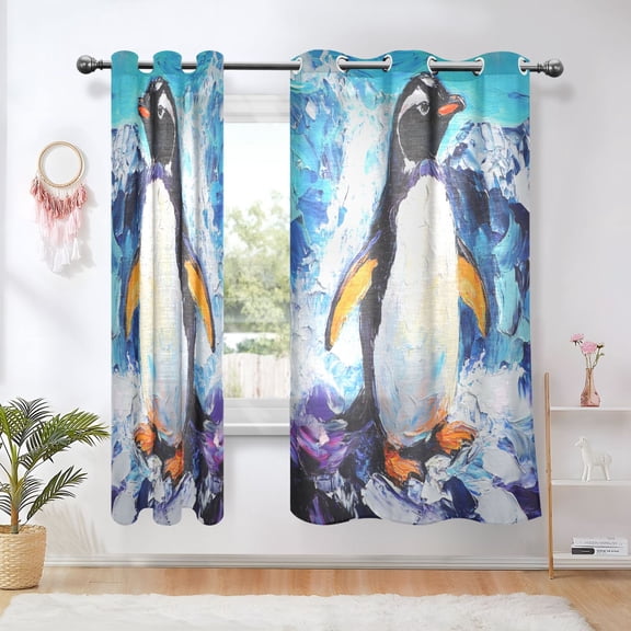 BZSMCE Window Curtain Panels Fashion Frozen Splendor Printed 63x42in/63x52in