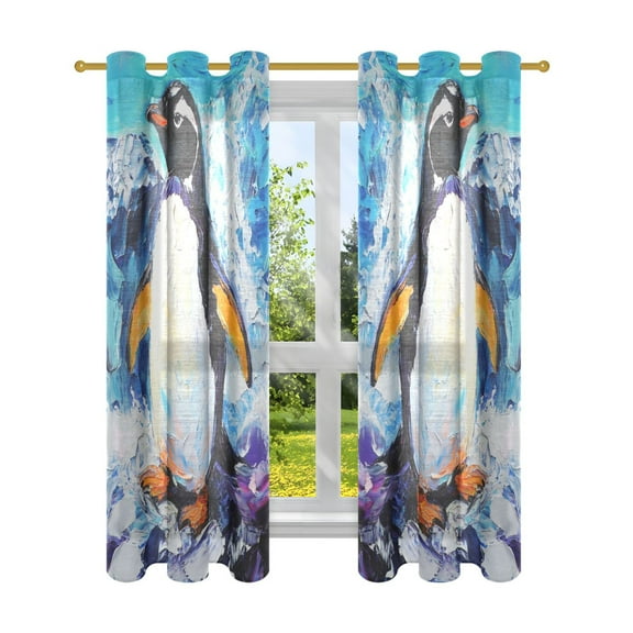 BZSMCE Window Curtain Panels Fashion Frozen Splendor Printed 63x42in/63x52in