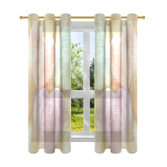 BZSMCE Window Curtain Panels Fashion Heart Pillows Printed 63x42in/63x52in