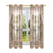 BZSMCE Window Curtain Panels Fashion Leopards with Jewelry Printed 63x42in/63x52in