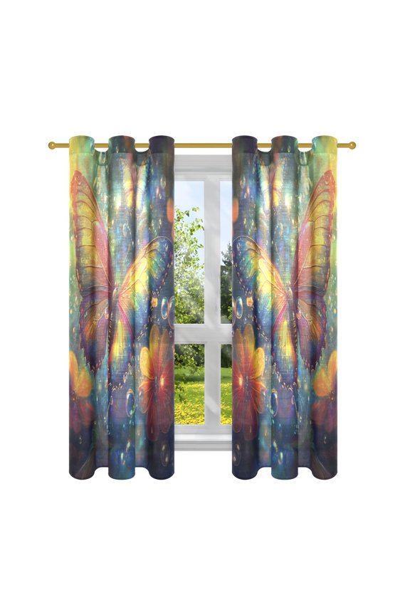 Window Curtain Panels Fashion Radiant Reflections Printed 63x42in/63x52in