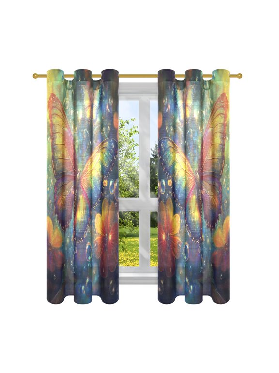 Window Curtain Panels Fashion Radiant Reflections Printed 63x42in/63x52in