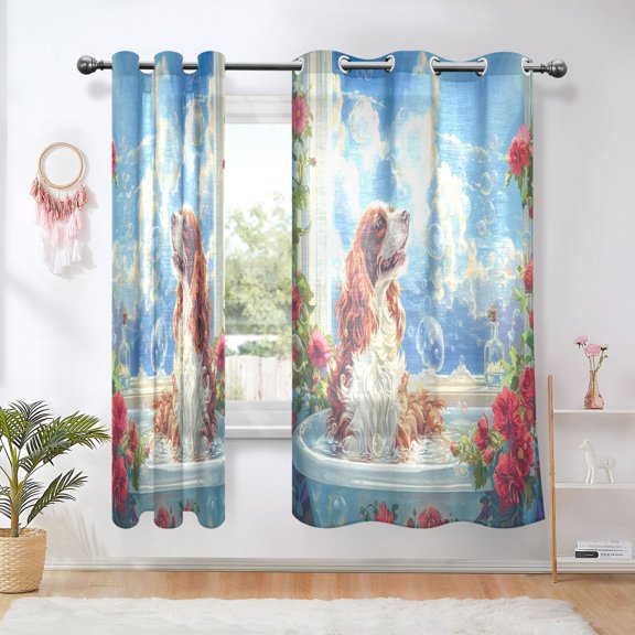 BZSMCE Window Curtain Panels Fashion Soaking in Sunshine Printed 63x42in/63x52in