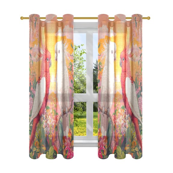 BZSMCE Window Curtain Panels Fashion Sunset Conversations Printed 63x42in/63x52in