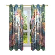 BZSMCE Window Curtain Panels Fashion Tropical Turtle Escape Printed 63x42in/63x52in