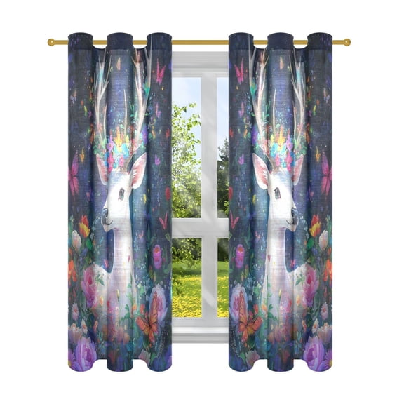 BZSMCE Window Curtain Panels Fashion Whimsical Garden Guardian Printed 63x42in/63x52in