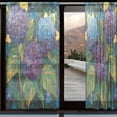 thumbnail image 1 of BZSMCE Window Curtain Panels Set Of 2 In Purple Hydrangeas Printed, 1 of 4