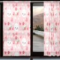 thumbnail image 1 of BZSMCE Window Curtain Panels Set Of 2 In Rabbit Heart Pattern Printed, 1 of 4