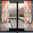 thumbnail image 1 of BZSMCE Window Curtain Panels Set Of 2 In Red Sun Hues Printed, 1 of 4