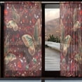 thumbnail image 1 of BZSMCE Window Curtain Panels Set Of 2 In Ruby Butterflies Printed, 1 of 4