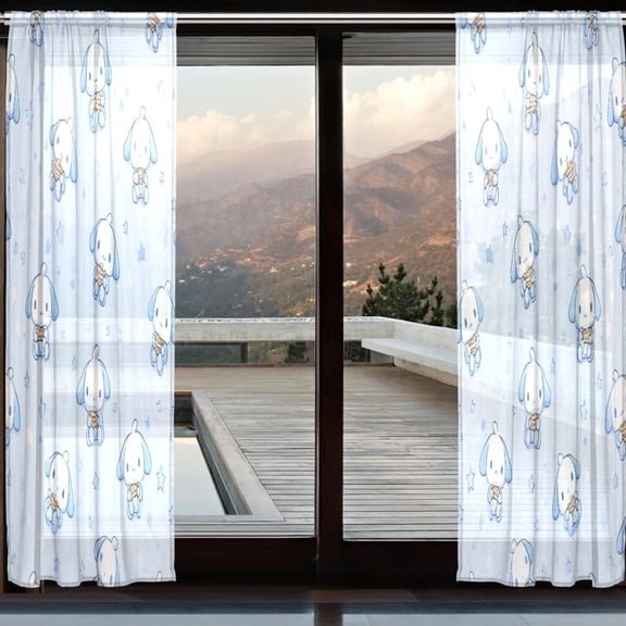 BZSMCE Window Curtain Panels Set Of 2 In Starry Sky Roll Printed