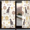 thumbnail image 1 of BZSMCE Window Curtain Panels Set Of 2 In Vintage Cats Printed, 1 of 4