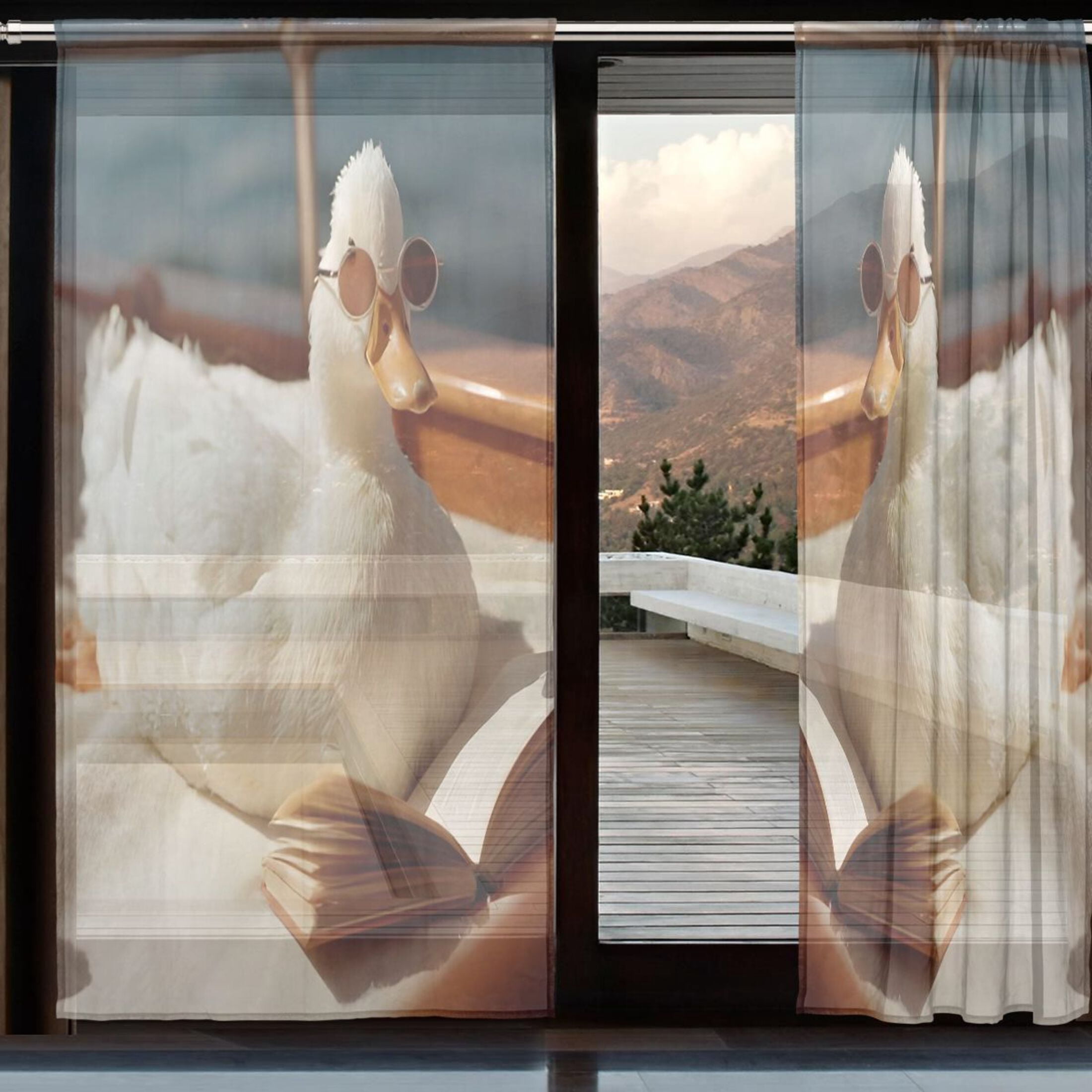 BZSMCE Window Curtain Panels Set Of 2 In Yacht Duck with Book Printed ...