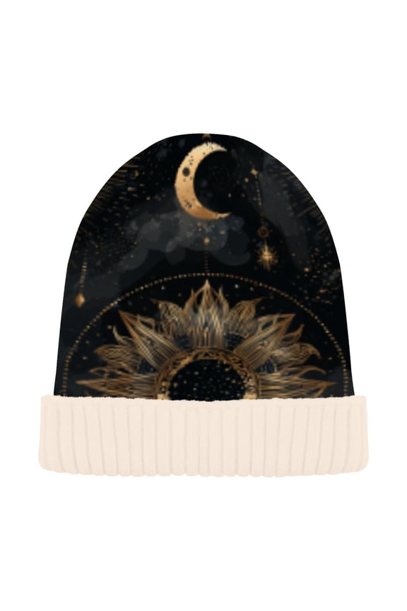 Winter Beanie Hats Casual Warm Cozy CapCelestial Boho Patterns Pattern