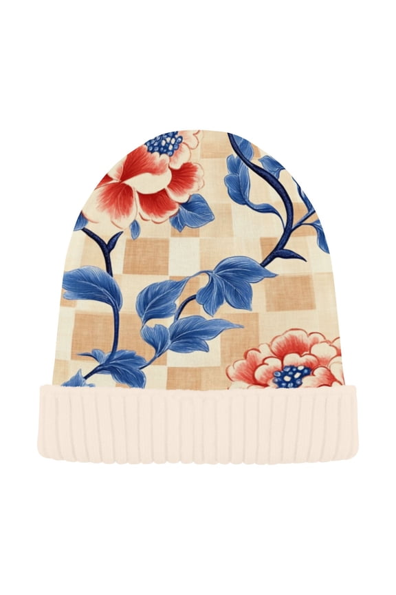 Winter Beanie Hats Casual Warm Cozy CapFloral Peony Dreams Pattern
