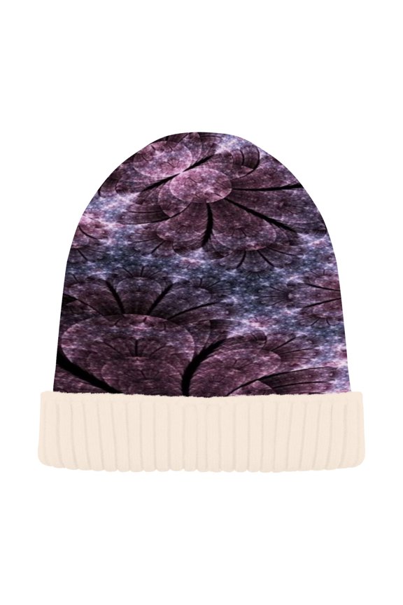 Winter Beanie Hats Casual Warm Cozy CapGalactic Floral Dreams Pattern