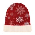thumbnail image 1 of BZSMCE Winter Beanie Hats Casual Warm Cozy CapRed Snowflake Script Magic Pattern, 1 of 7