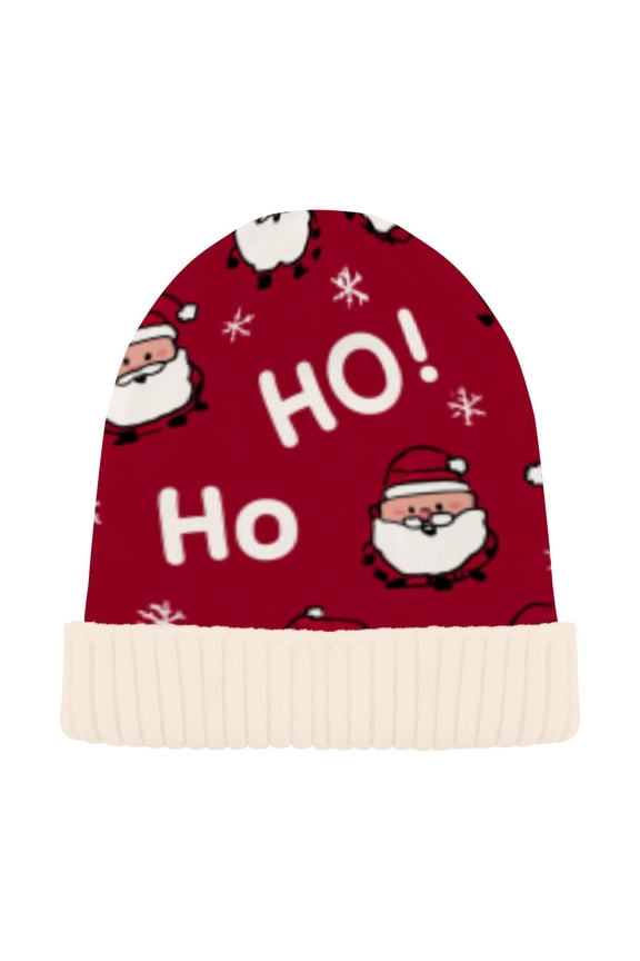 Winter Beanie Hats Casual Warm Cozy CapSantas Ho-ho-happy Blast Pattern