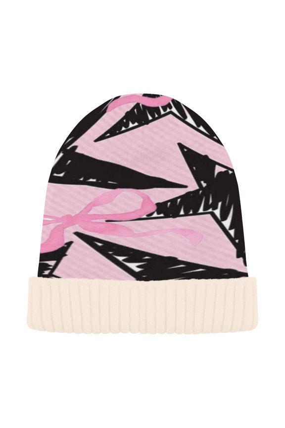 Winter Beanie Hats Casual Warm Cozy CapStarry Bows Pattern