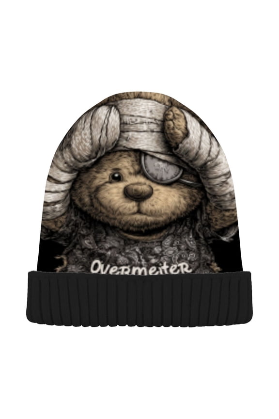 Winter Beanie Hats Warm Cozy Cap Cuddle Bear Pattern
