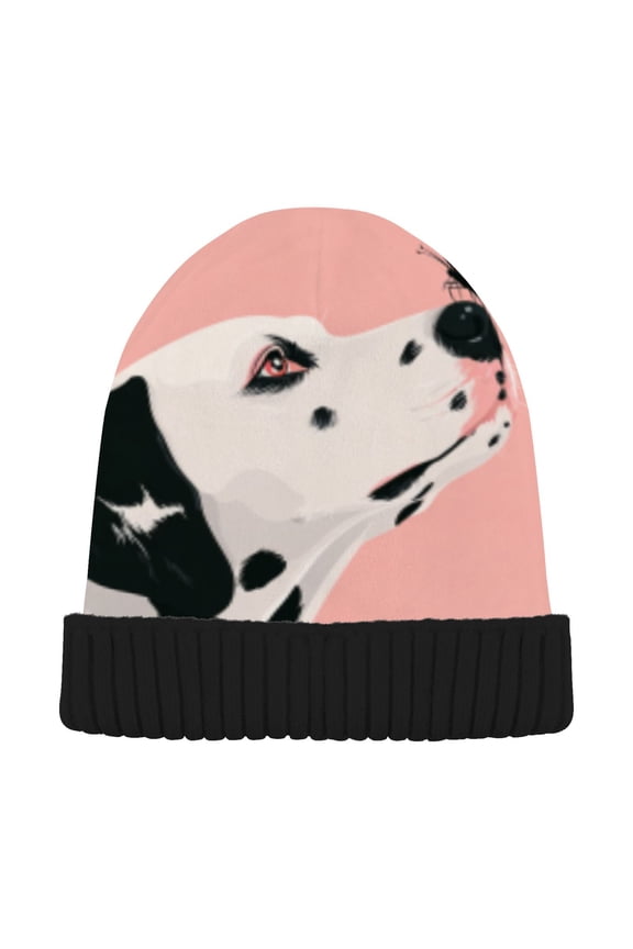 Winter Beanie Hats Warm Cozy Cap Dalmatian's Gentle Gaze Pattern