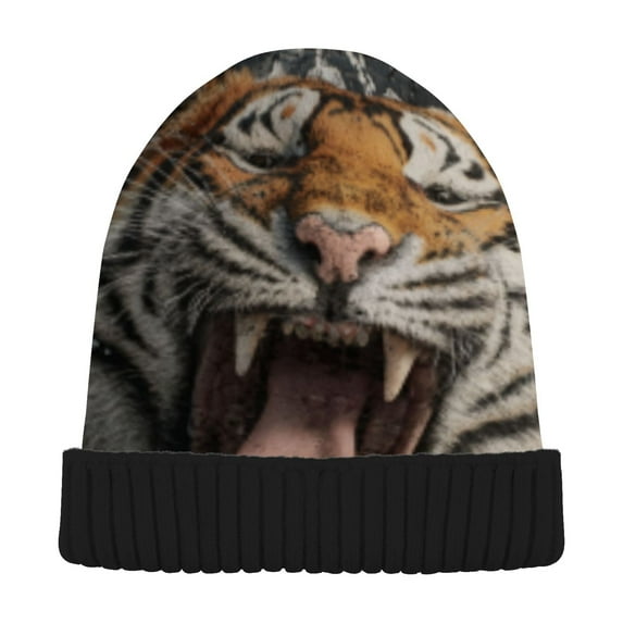 BZSMCE Winter Beanie Hats Warm Cozy Cap Ferocious Bloom Pattern
