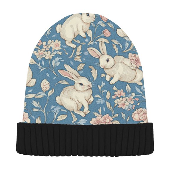 BZSMCE Winter Beanie Hats Warm Cozy Cap Floral Bunny Patterns Pattern