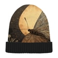 thumbnail image 1 of BZSMCE Winter Beanie Hats Warm Cozy Cap Goldlight Butterfly Pattern, 1 of 7