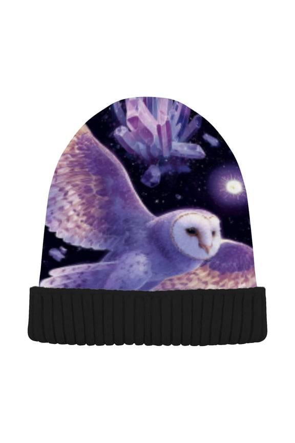 Winter Beanie Hats Warm Cozy Cap Owl Magic Pattern