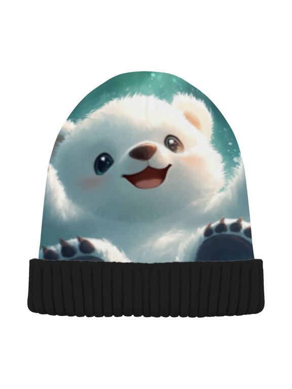 Winter Beanie Hats Warm Cozy Cap Playful Splash Pattern