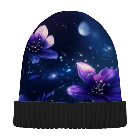 BZSMCE Winter Beanie Hats Warm Cozy Cap Starry Blossom Pattern