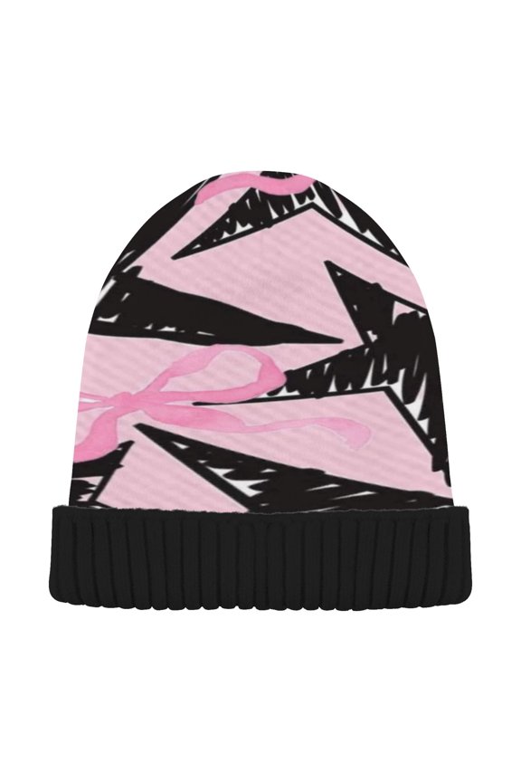 Winter Beanie Hats Warm Cozy Cap Starry Bows Pattern