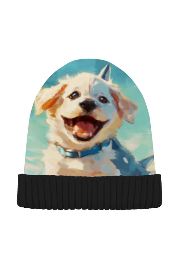 Winter Beanie Hats Warm Cozy Cap Sunny Shark Dog Pattern