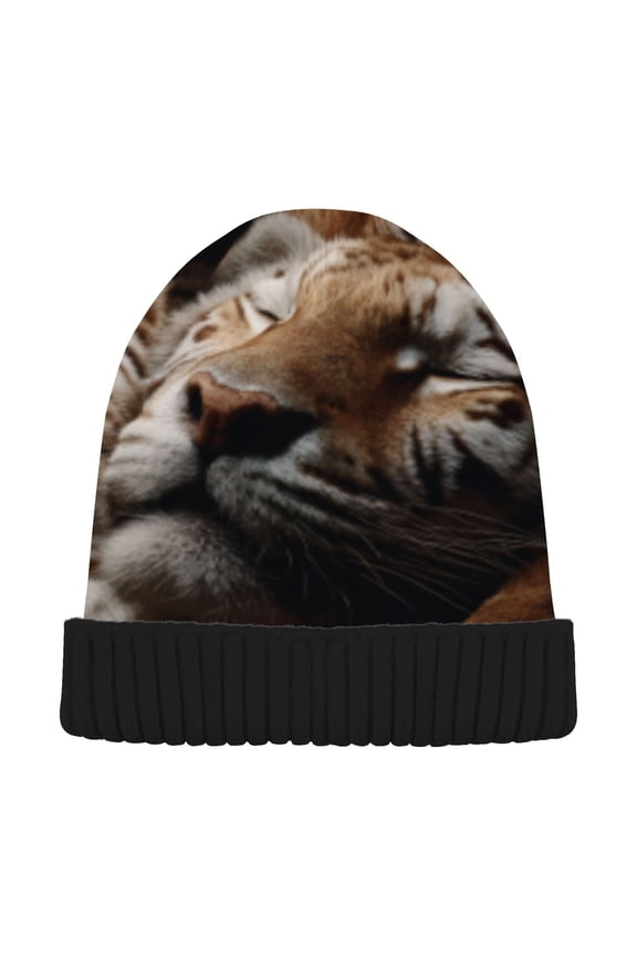 Winter Beanie Hats Warm Cozy Cap Tiger Huddle Pattern
